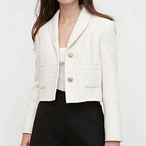 SOLD ‼️ J.ING cropped tweed blazer | size L